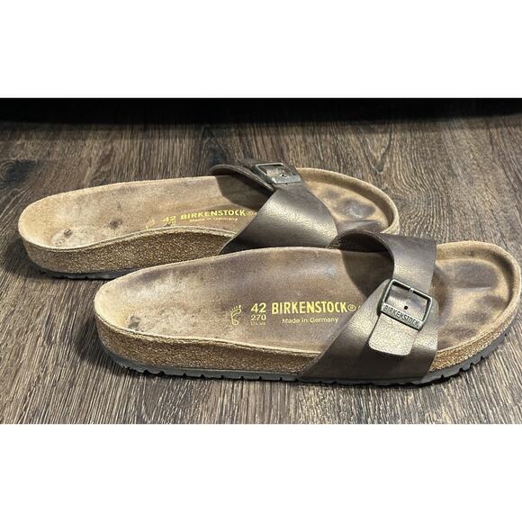 BIRKENSTOCK WOMENS MADRID BIRKO FLOR SLIDE SANDAL MOCHA SIZE 42 USA 9-9.5 - Picture 1 of 8